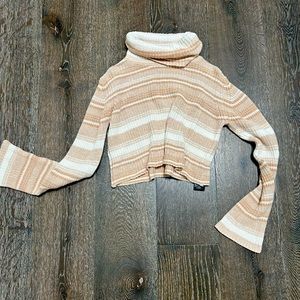 Cream crop turtle neck sweater